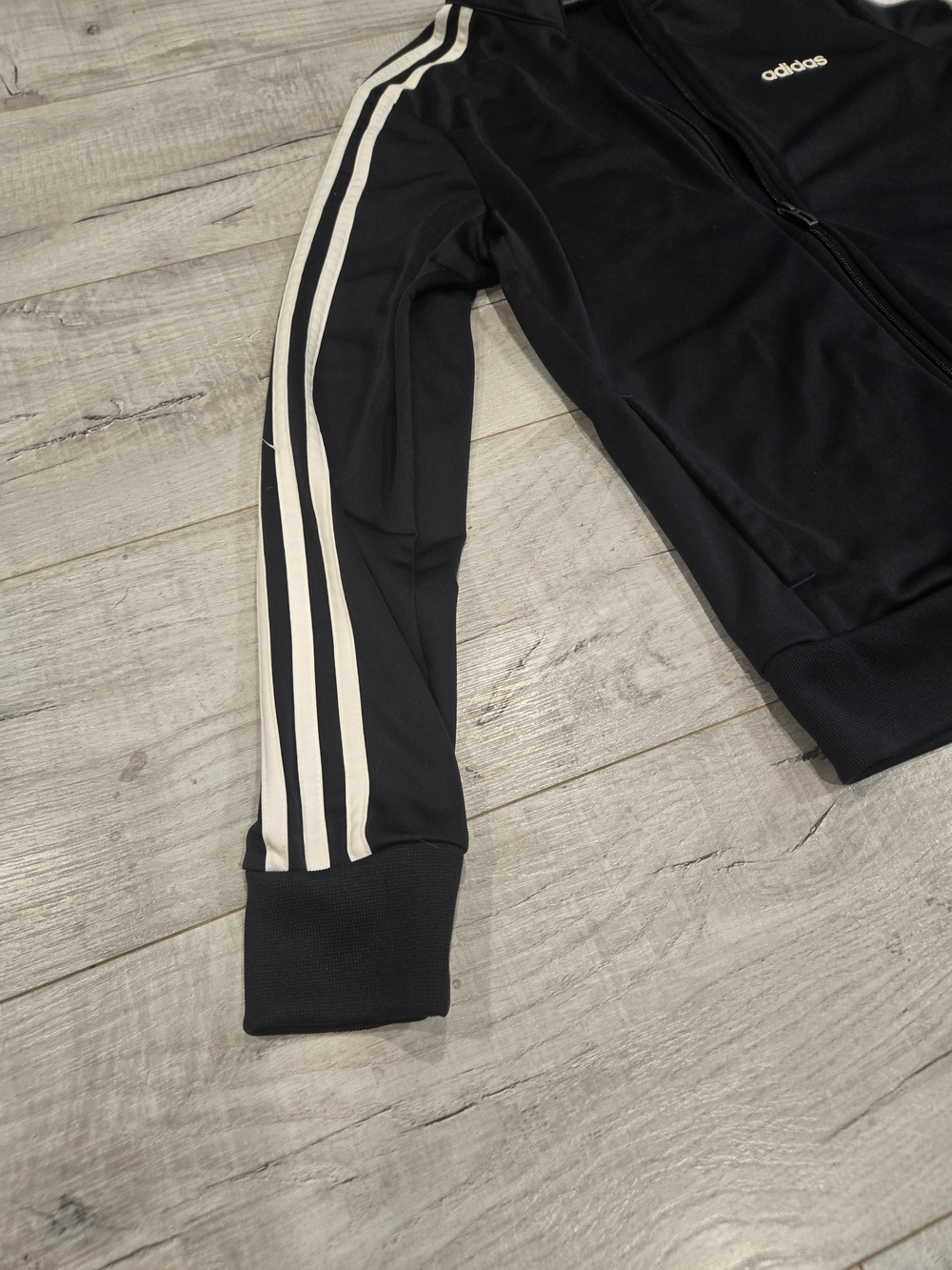 Adidas Navy Track Jacket with White Stripes - Picture 6 of 8